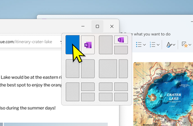 Windows 11: alegerea unui aranjament Snap